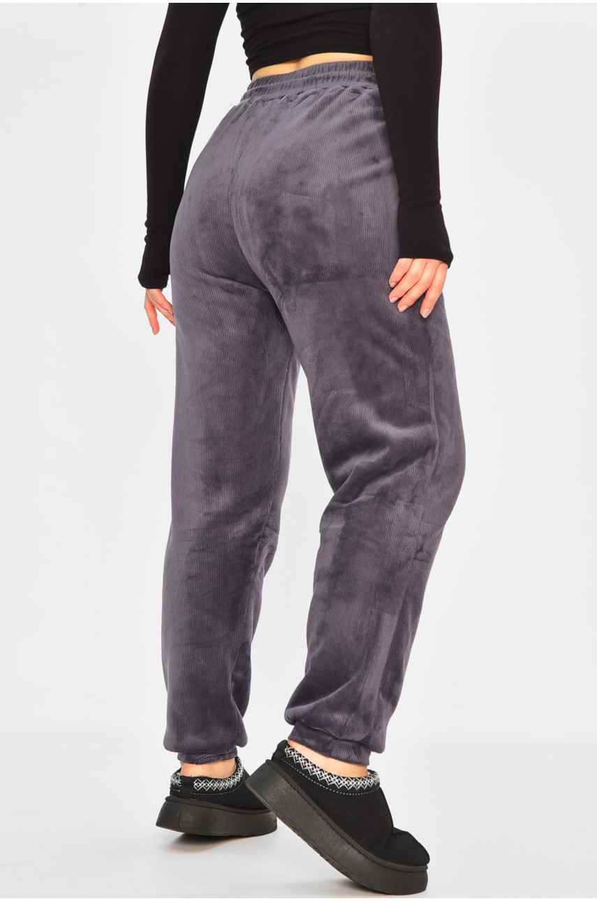 Штаны женские на искусственном меху сиреневого цвета С105 207763