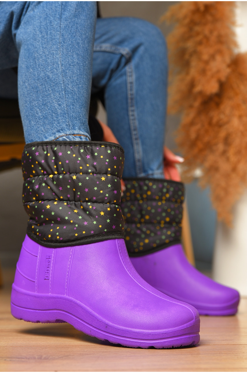 Дутики женские на меху фиолетового цвета 207772