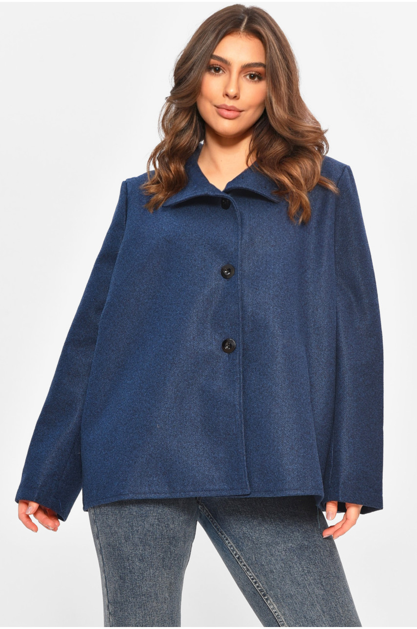 Кардиган-плащ женский тёмно-синего цвета на пуговицах 8407 207774