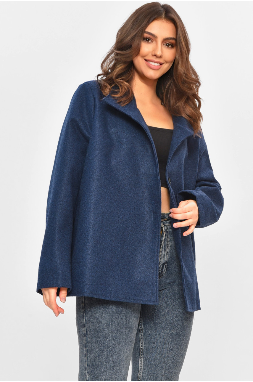 Кардиган-плащ женский тёмно-синего цвета на пуговицах 8407 207774