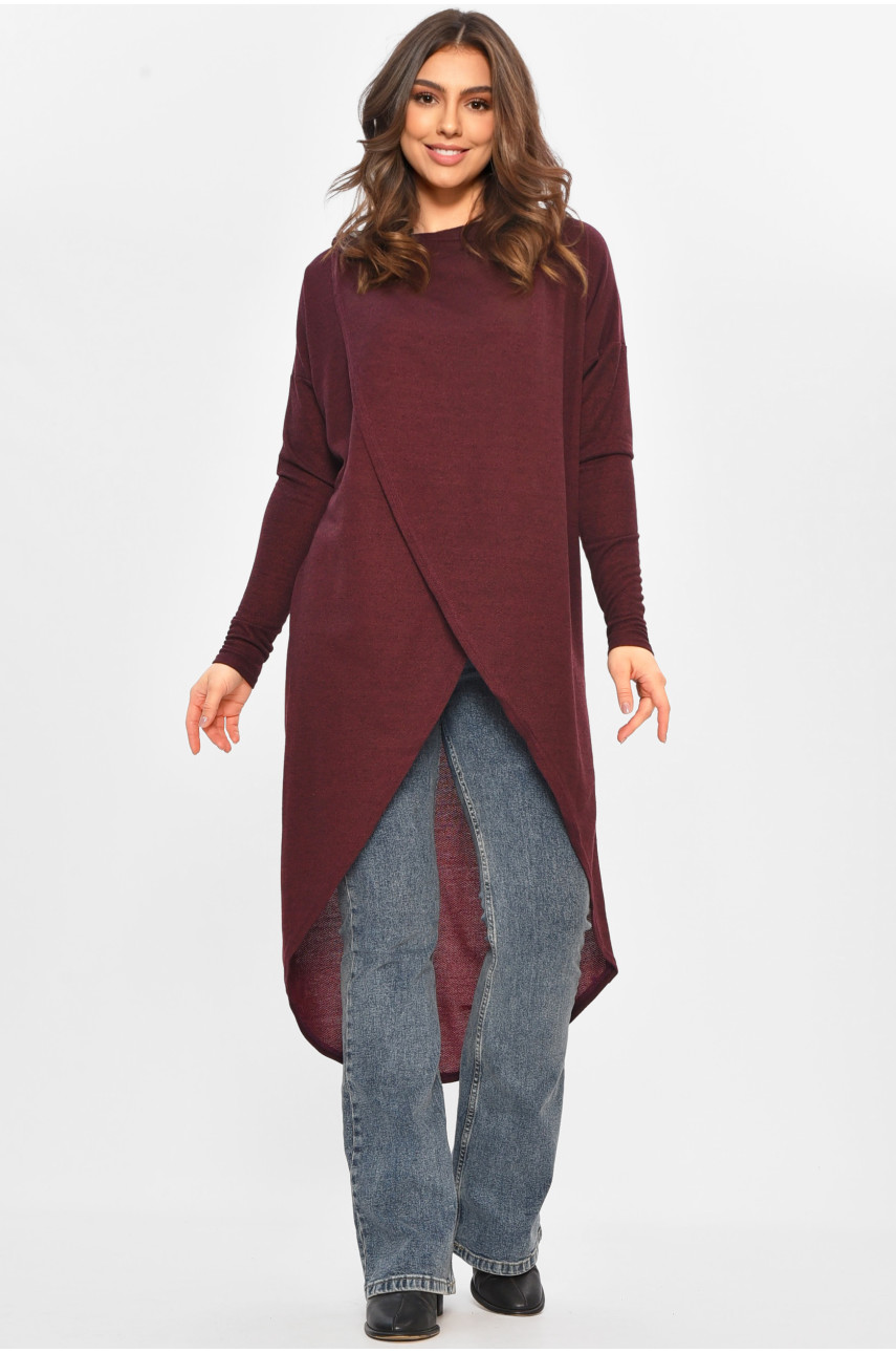 Кардиган жіночий напівбатальний бордового кольору 8274 207777
