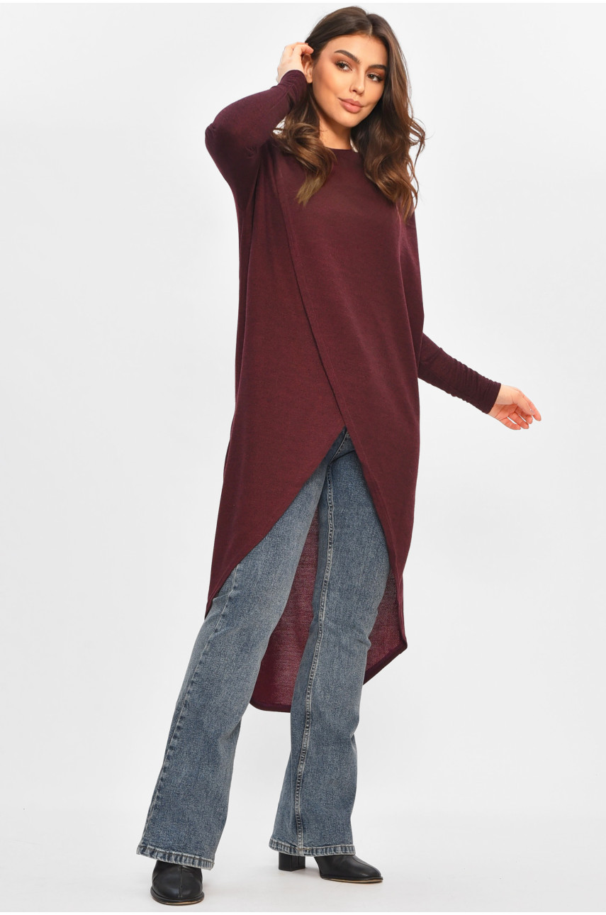Кардиган жіночий напівбатальний бордового кольору 8274 207777