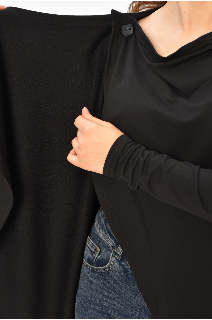 Кардиган жіночий напівбатальний чорного кольору 8274 207778 Кардиган жіночий напівбатальний чорного кольору 8274 207778