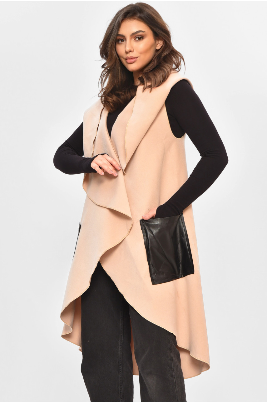 Кардиган жіночий напівбатальний бежевого кольору 207784