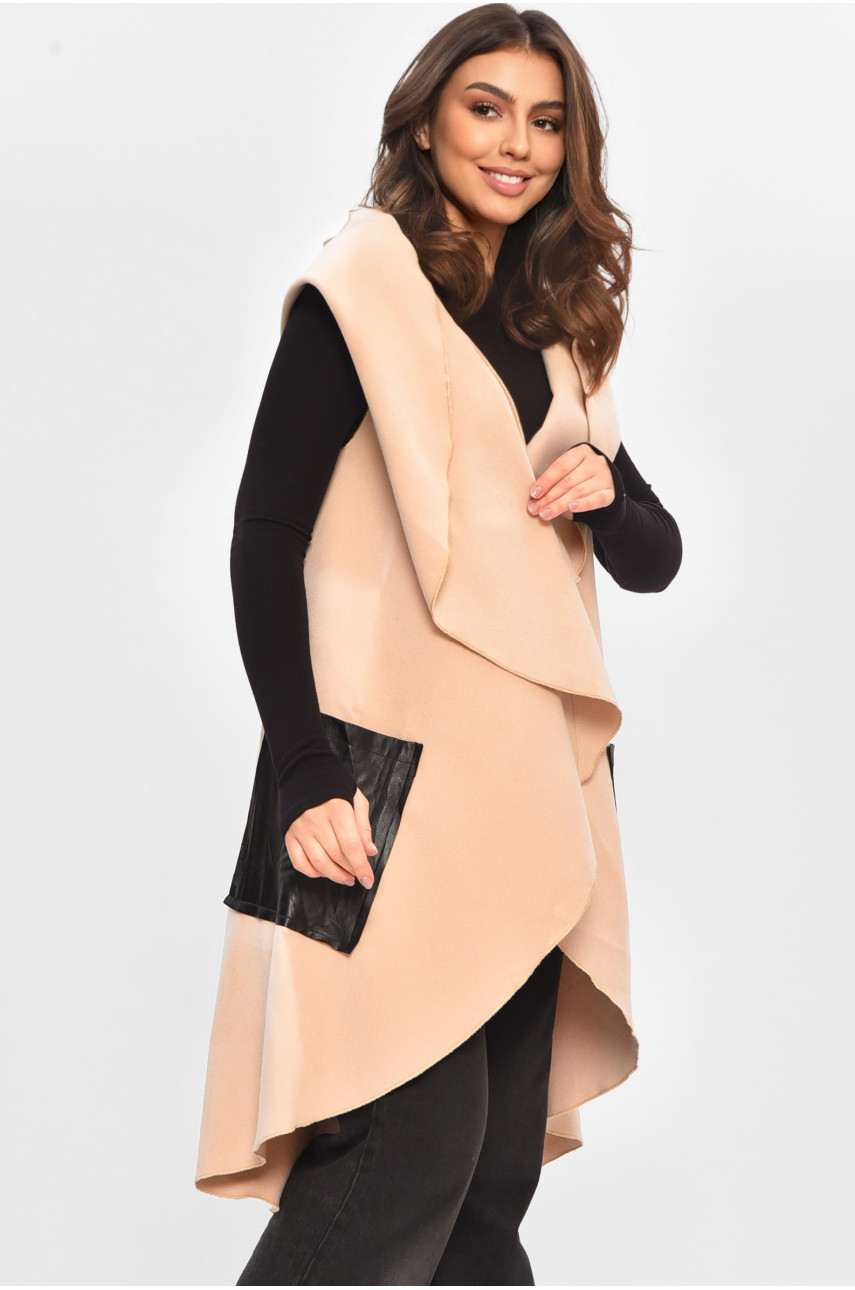 Кардиган жіночий напівбатальний бежевого кольору 207784