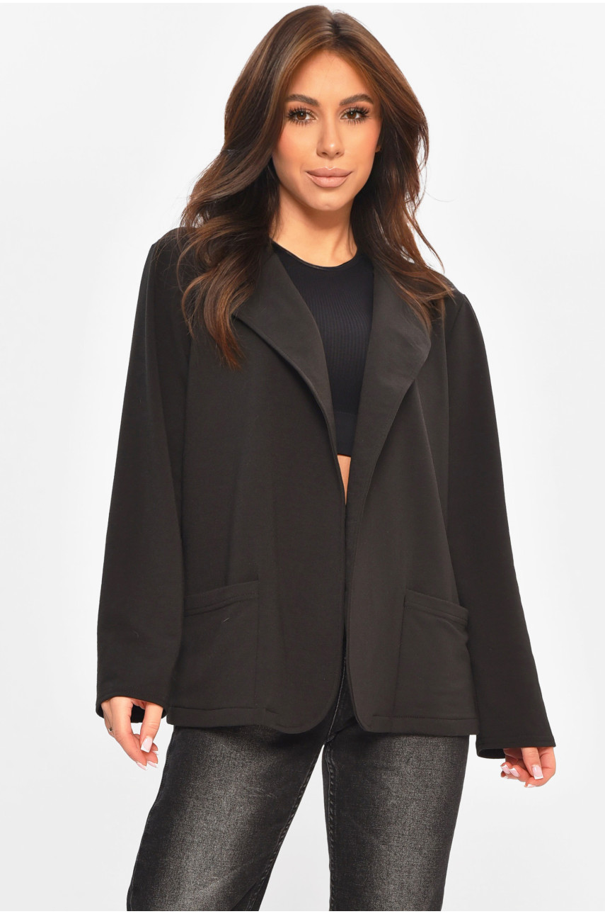 Кардиган женский однотонный черного цвета 207785