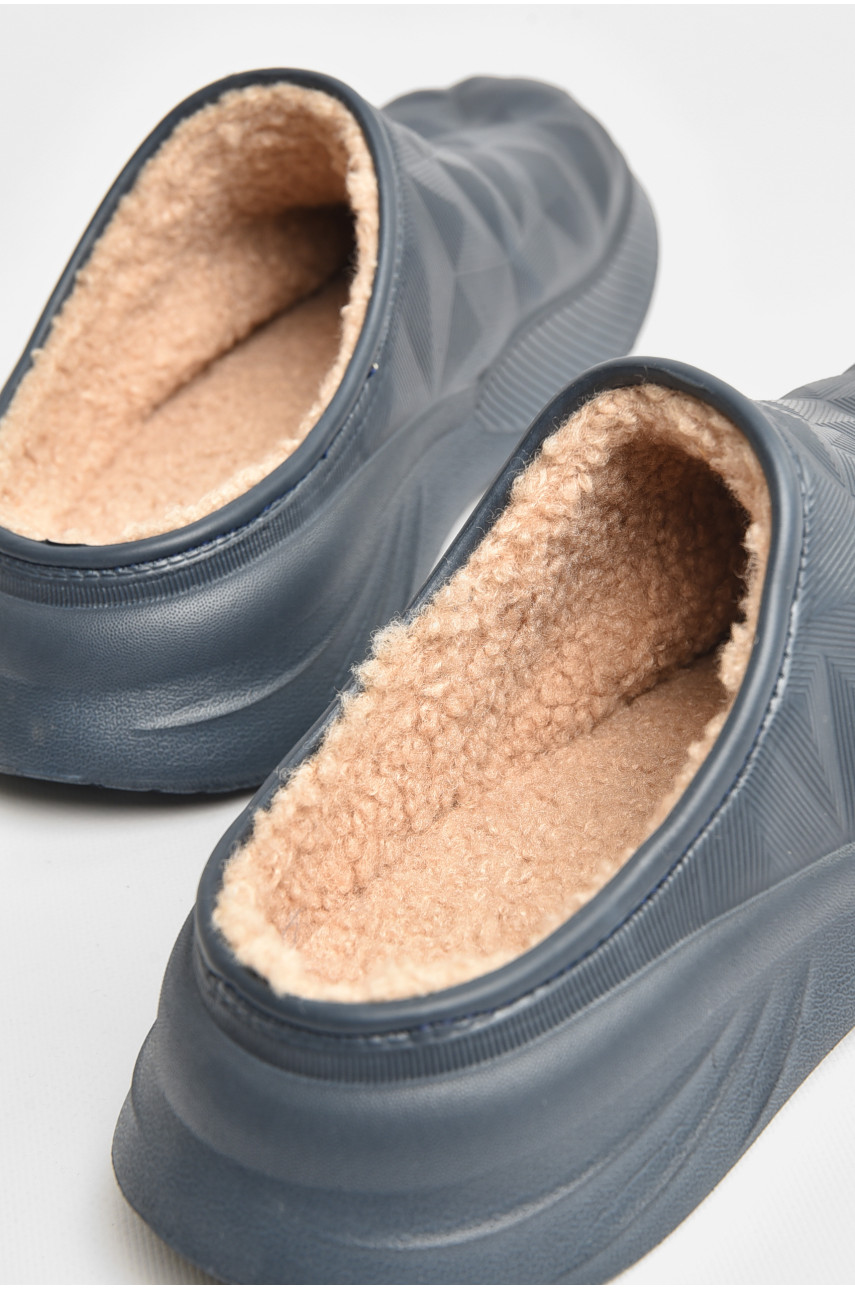 Галоши мужские без задника на меху синего цвета 803 207791