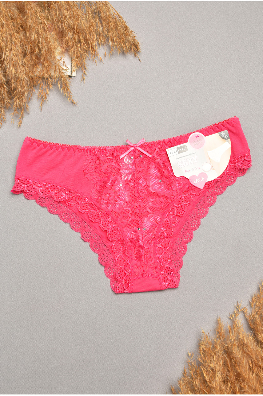 Трусы женские гипюровые малинового цвета 7900 207798