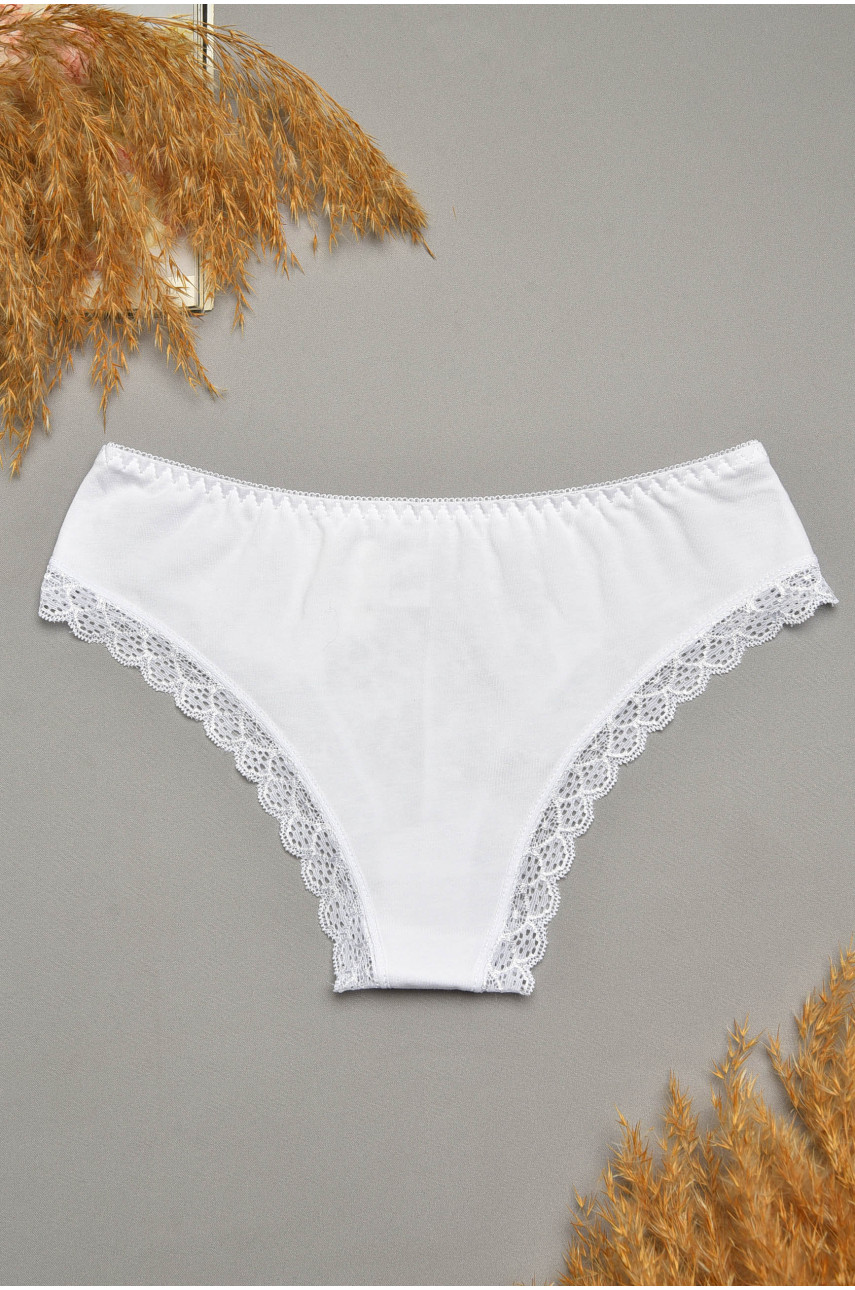 Трусы женские белого цвета с гипюровыми вставками 7900 207800