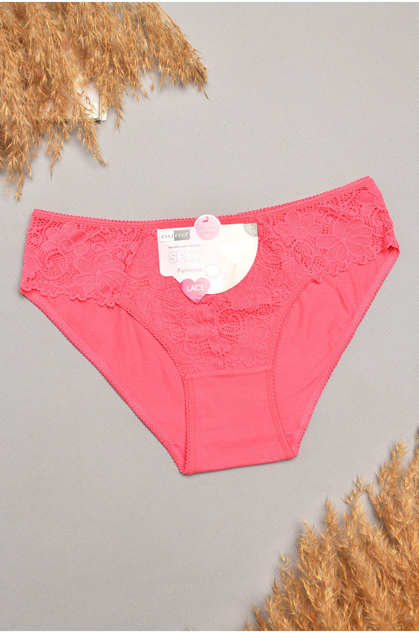 Трусы женские розового цвета с гипюровыми вставками 7884 207806