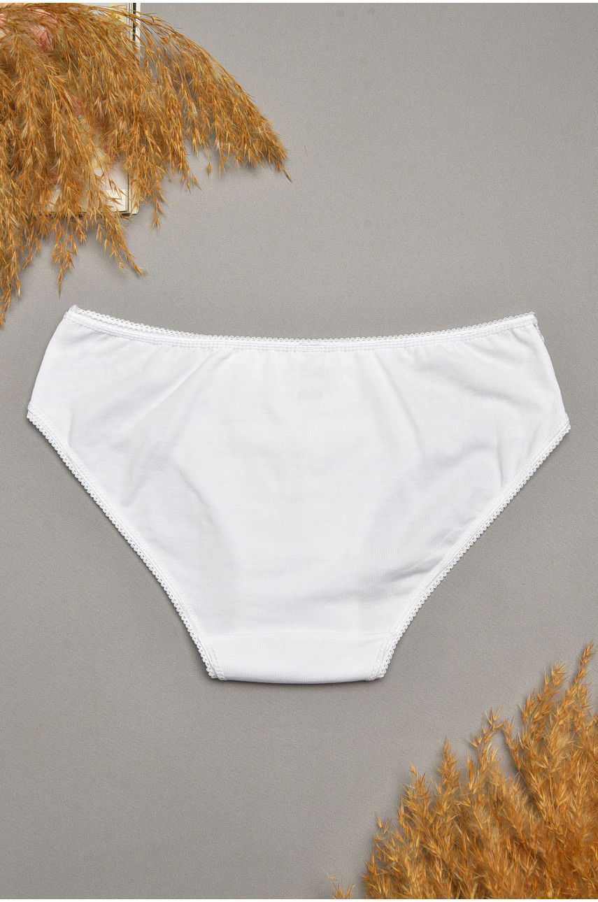 Трусы женские белого цвета с гипюровыми вставками 7884 207812