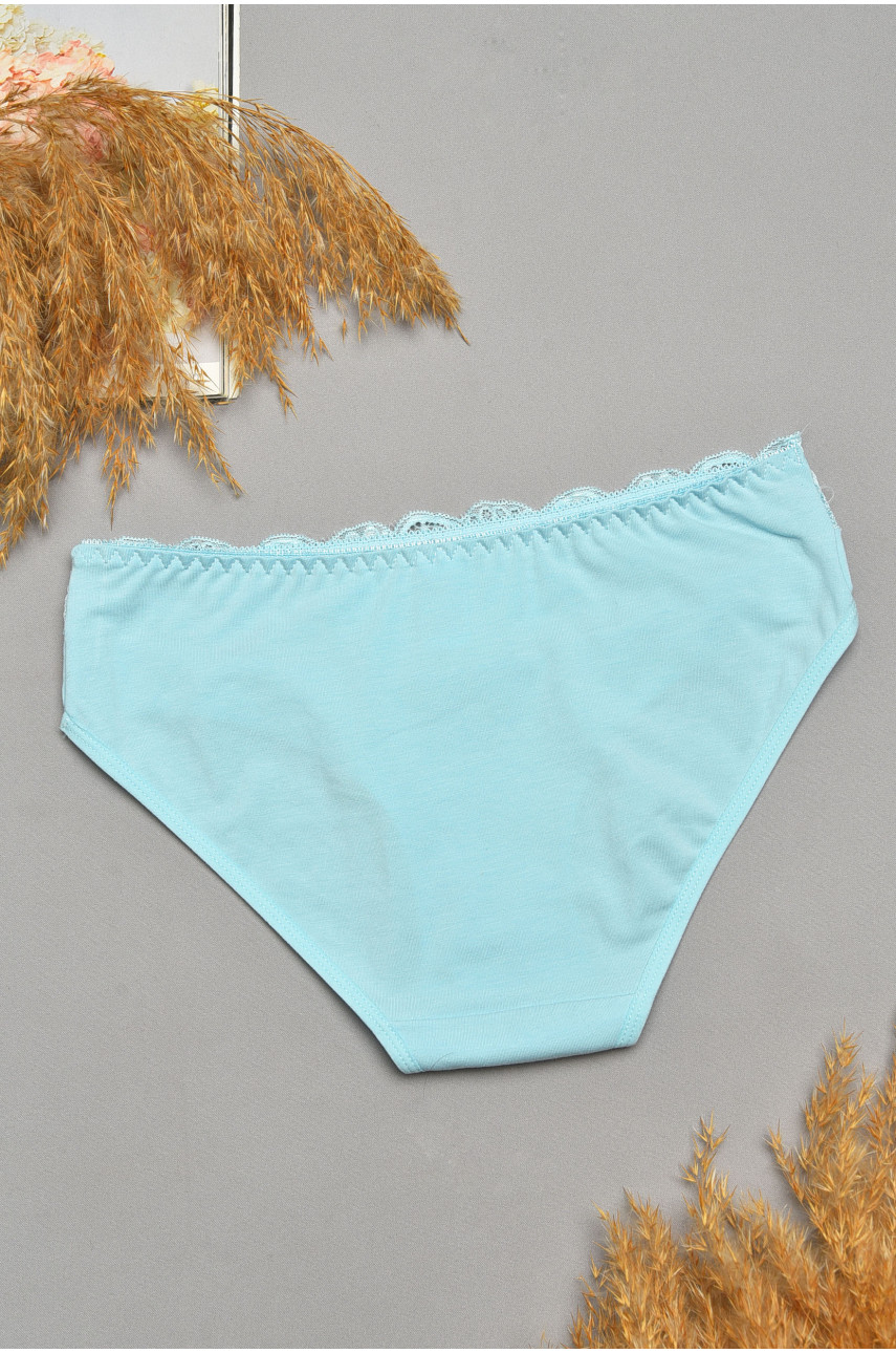 Трусы женские голубого цвета с гипюровыми вставками 7882 207814