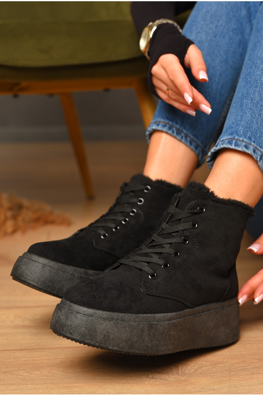 Ботинки женские зимние черного цвета 2024-19-2 з/ш 207817