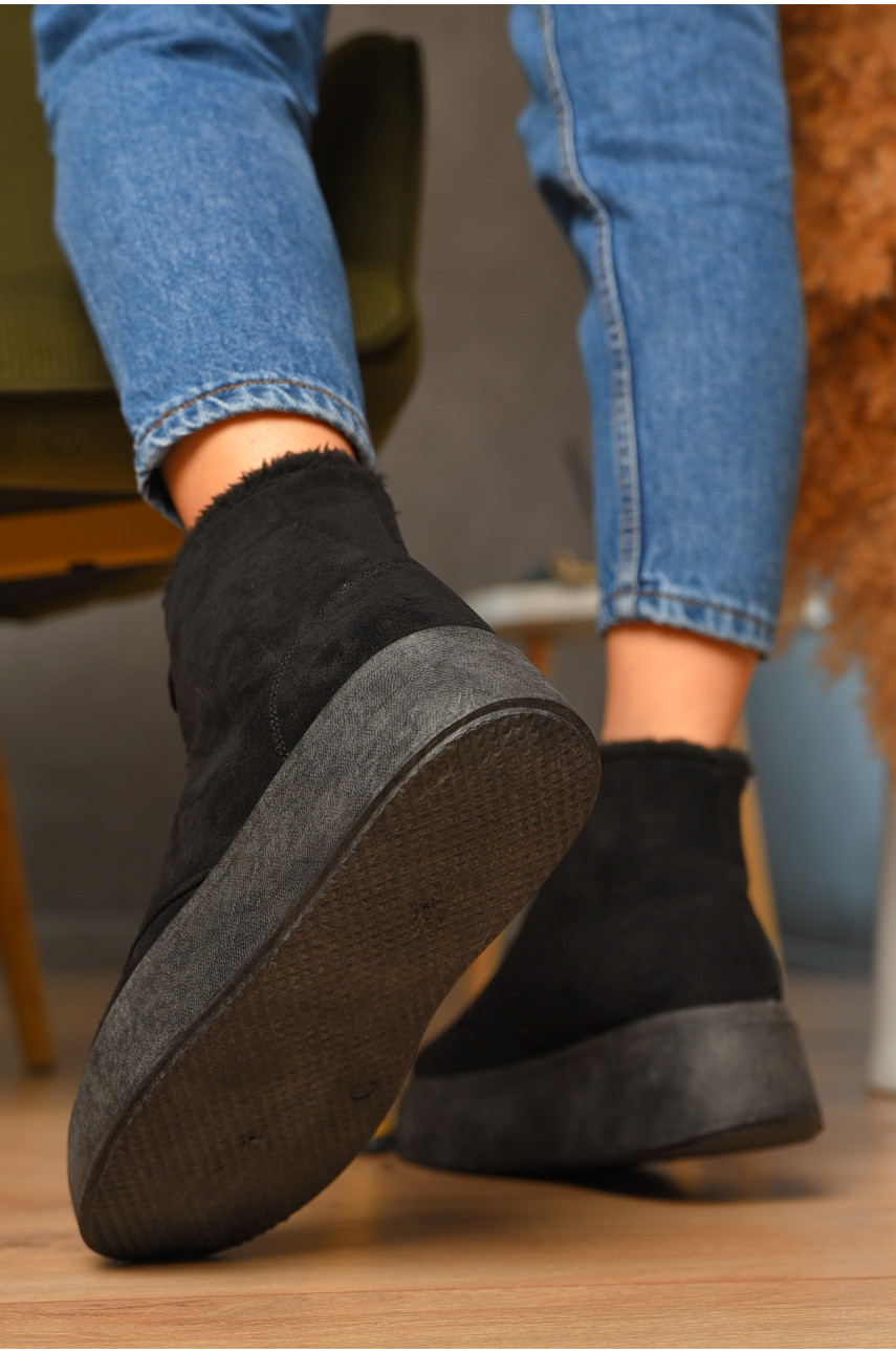 Ботинки женские зимние черного цвета 2024-19-2 з/ш 207817