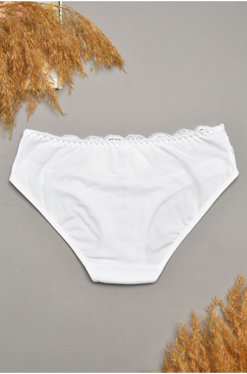 Трусы женские белого цвета с гипюровыми вставками 7882 207819