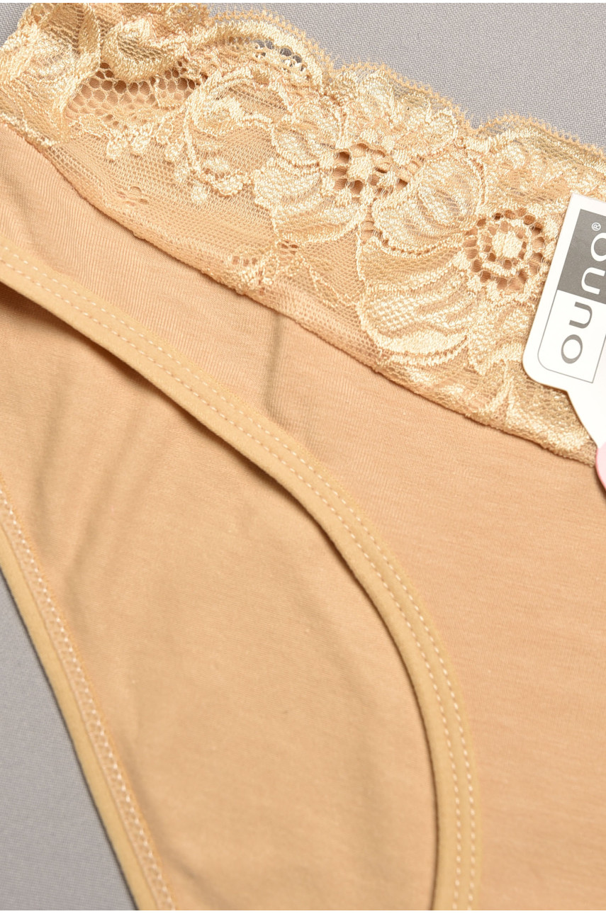 Труси жіночі бежевого кольору з гіпюровими вставками 7882 207820