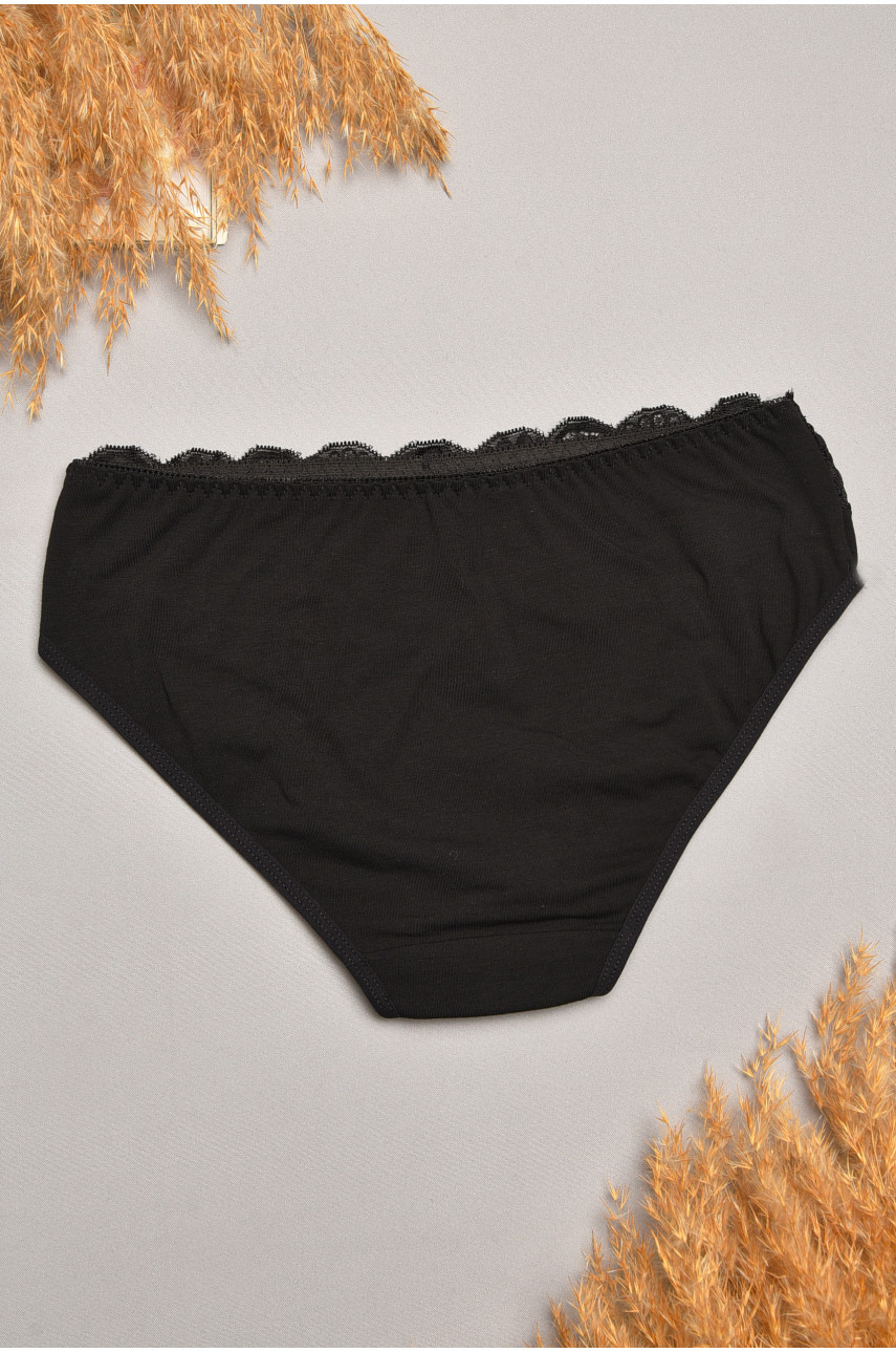 Трусы женские черного цвета с гипюровыми вставками 7882 207821