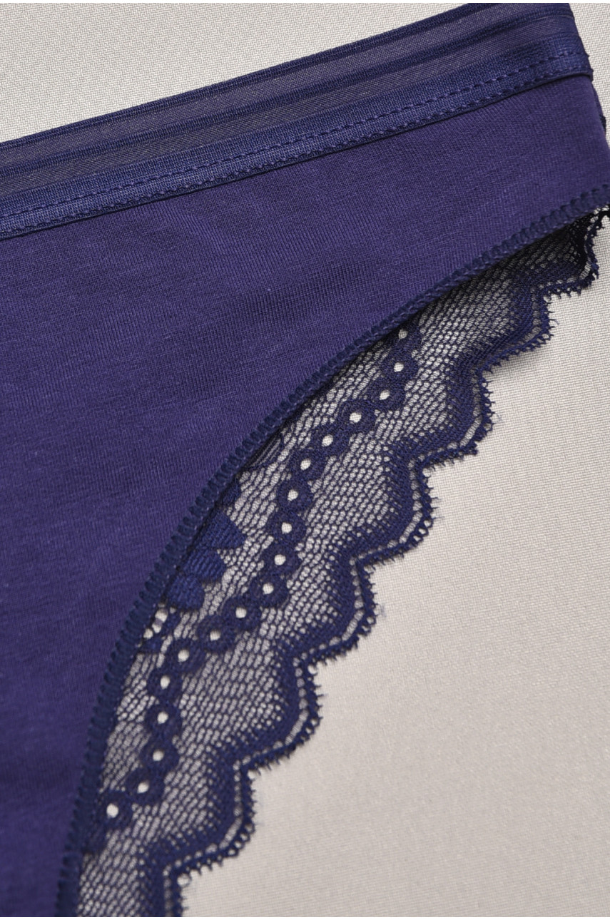 Труси жіночі темно-синього кольору з гіпюровими вставками 1275 207822