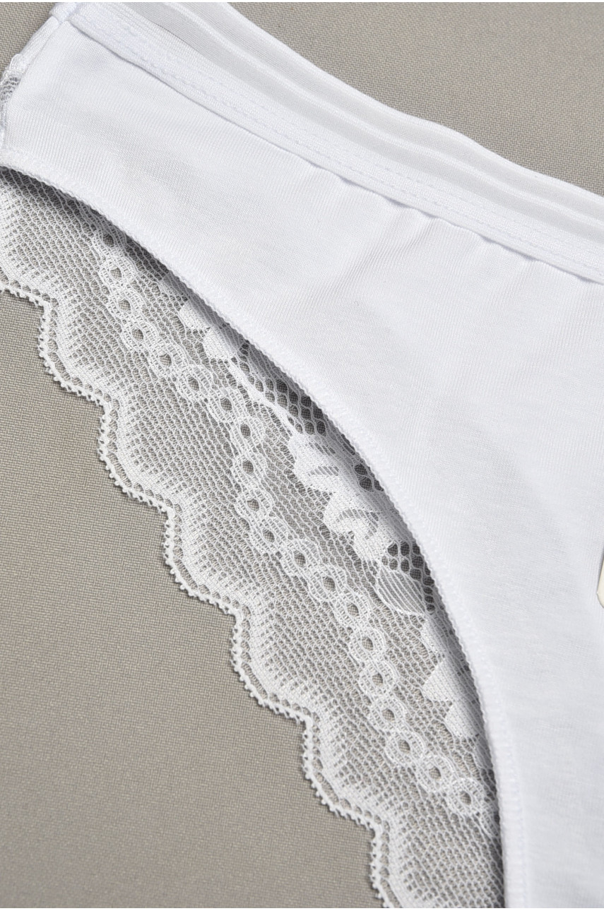 Труси жіночі білого кольору з гіпюровими вставками 1275 207825