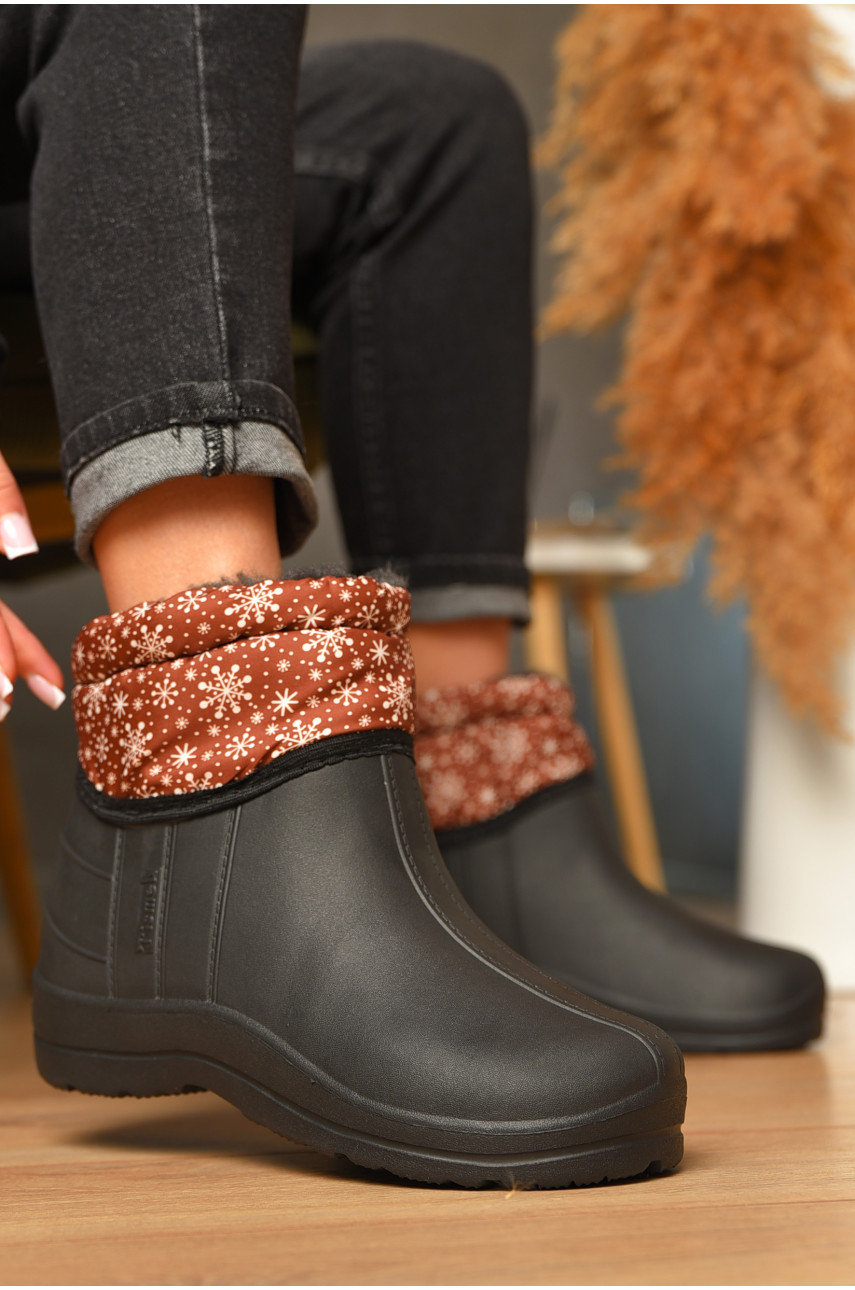 Дутики женские на меху черного цвета ботік 207833