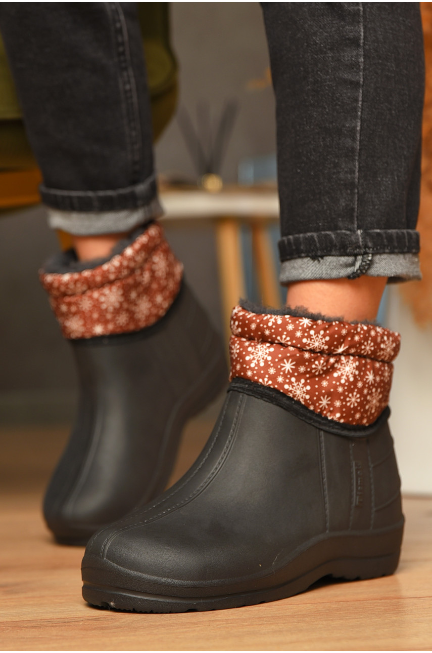 Дутики женские на меху черного цвета ботік 207833