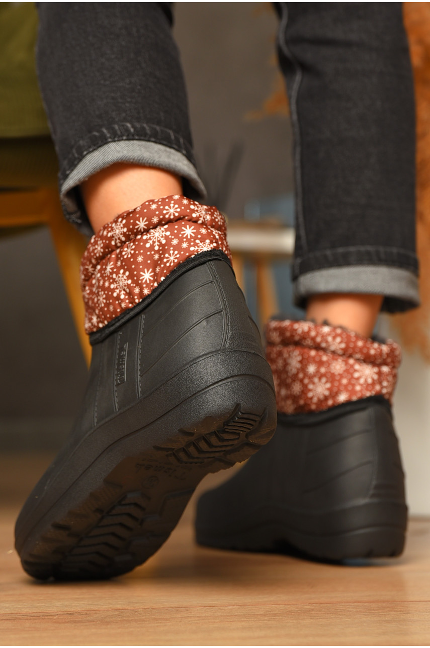 Дутики женские на меху черного цвета ботік 207833