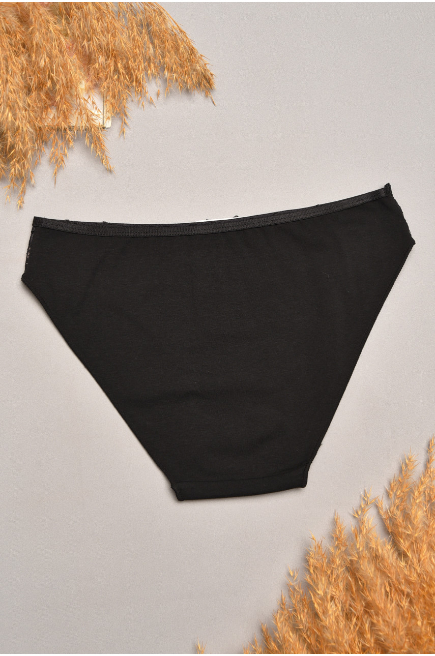 Трусы женские черного цвета с гипюровыми вставками 35212 207838