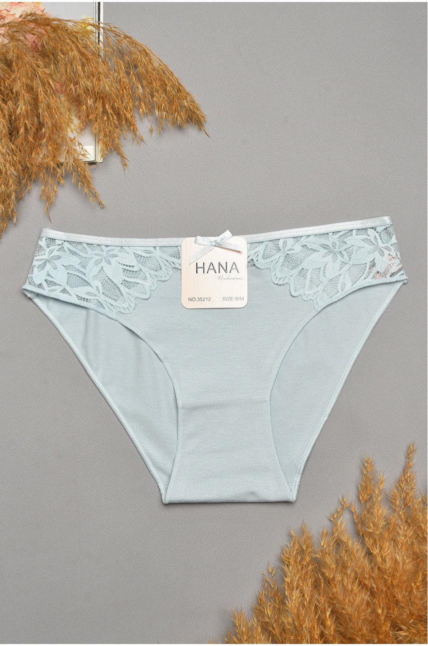 Трусы женские голубого цвета с гипюровыми вставками 35212 207839