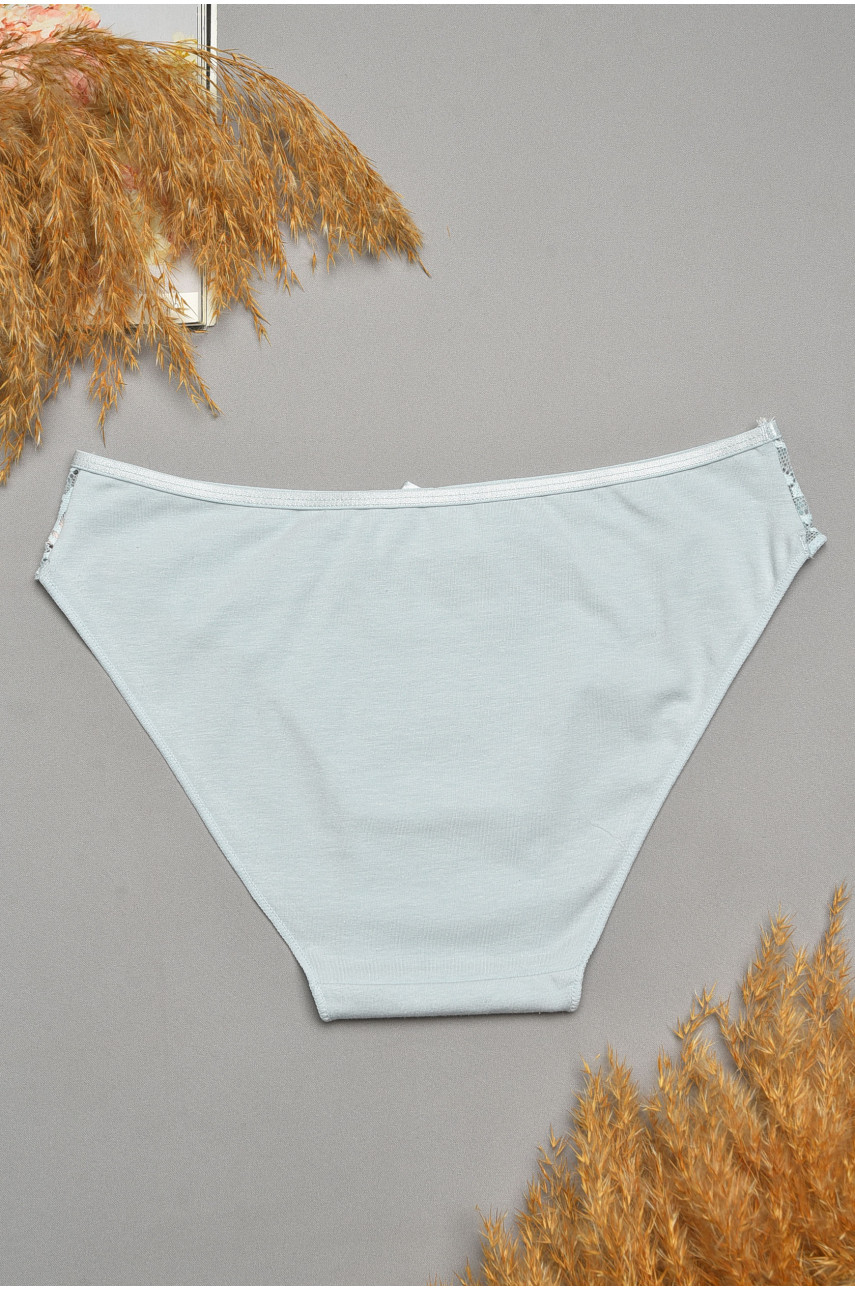 Трусы женские голубого цвета с гипюровыми вставками 35212 207839