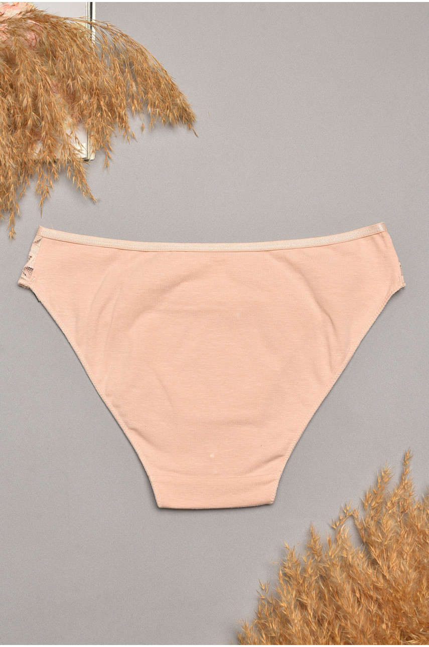 Трусы женские бежевого цвета с гипюровыми вставками 35212 207841