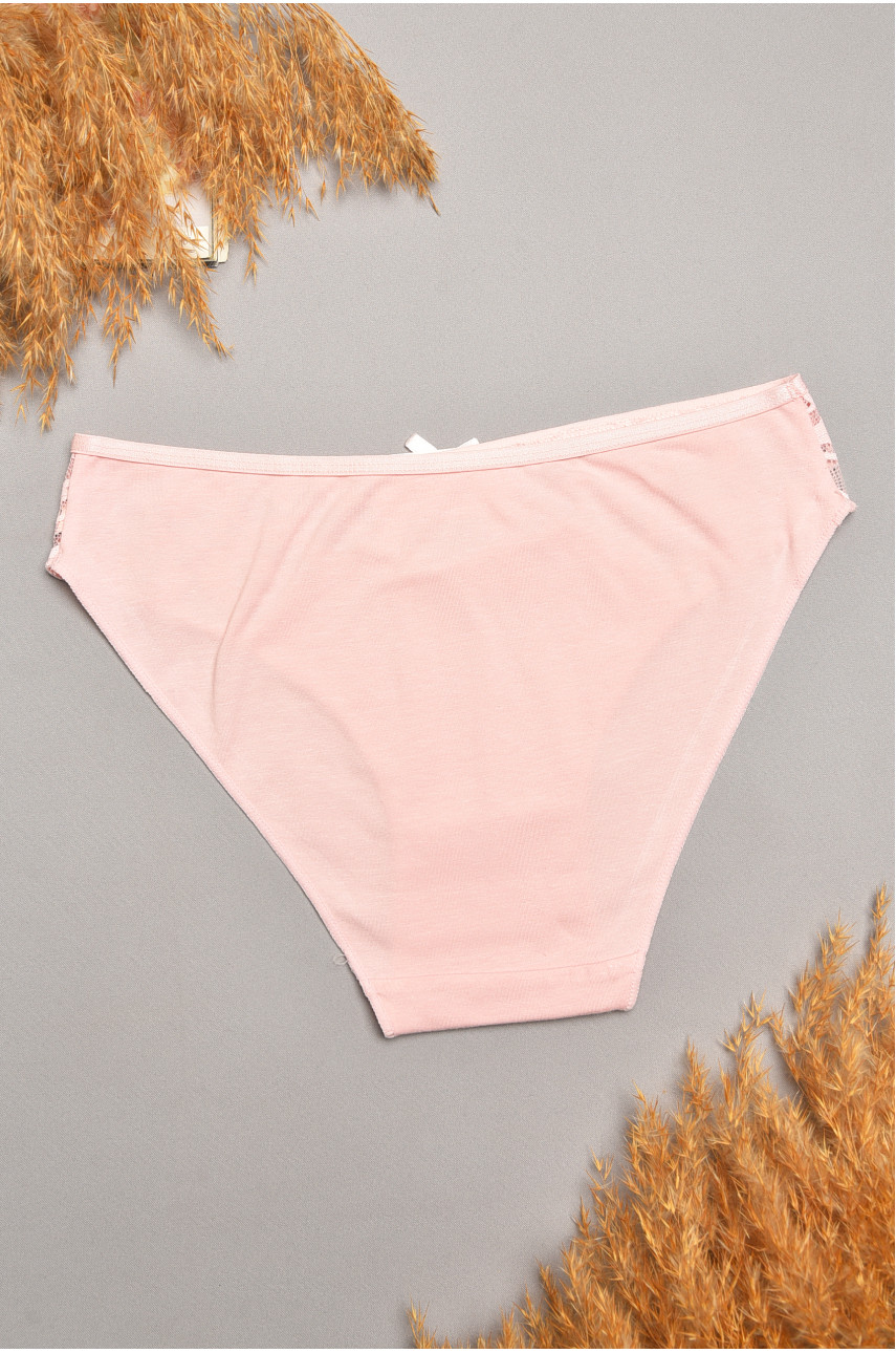 Трусы женские пудрового цвета с гипюровыми вставками 35212 207842