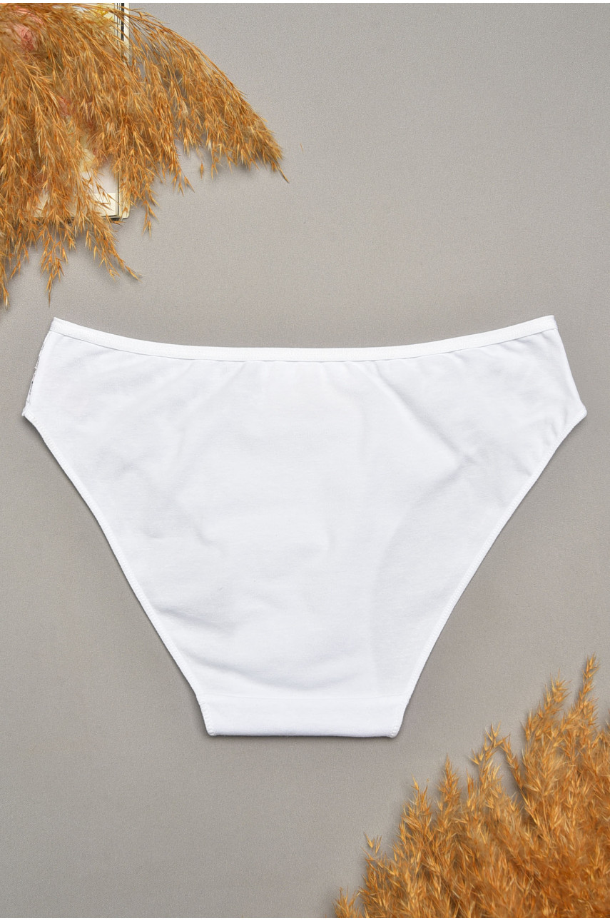 Трусы женские белого цвета с гипюровыми вставками 35212 207843