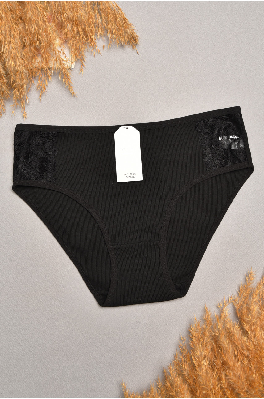 Трусы женские однотоные черного цвета 5965 207850
