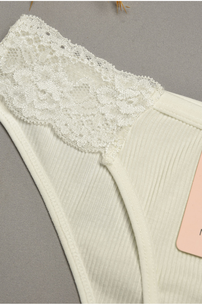 Трусы женские белого цвета с гипюровыми вставками 40739-1 207851