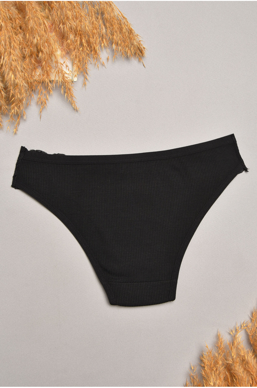 Трусы женские черного цвета с гипюровыми вставками 40739-1 207852