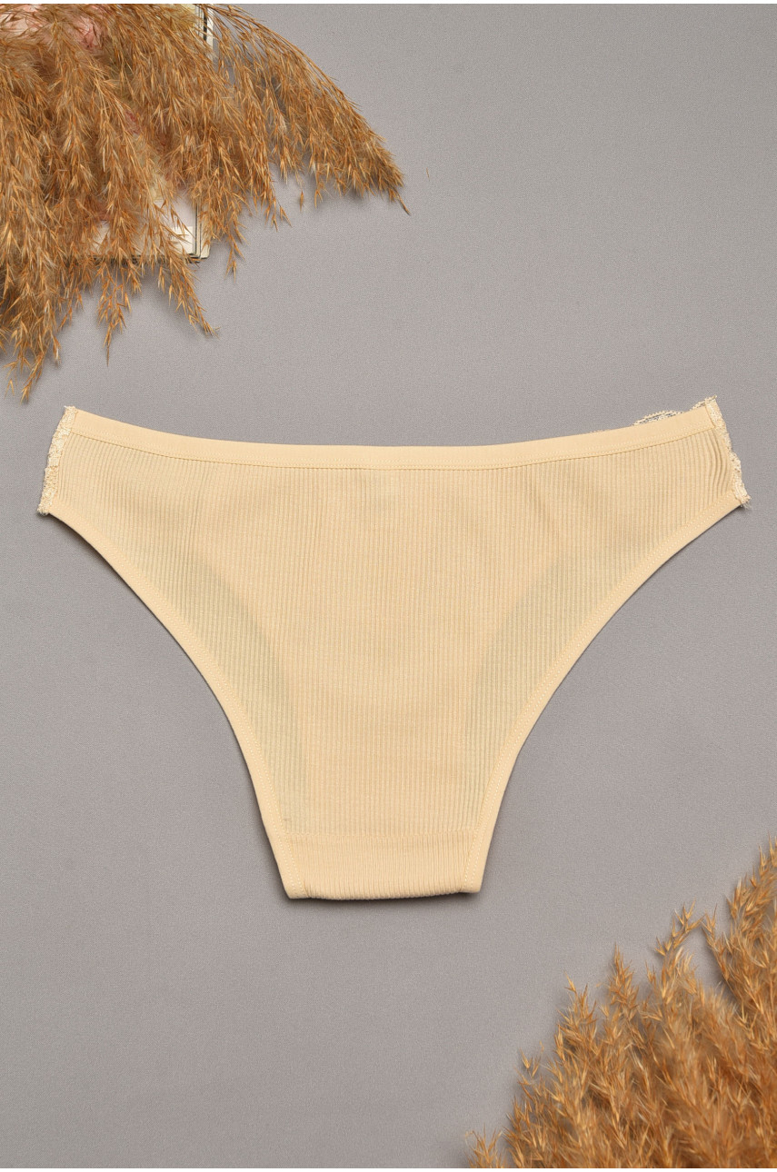 Трусы женские бежевого цвета с гипюровыми вставками 40739-1 207853