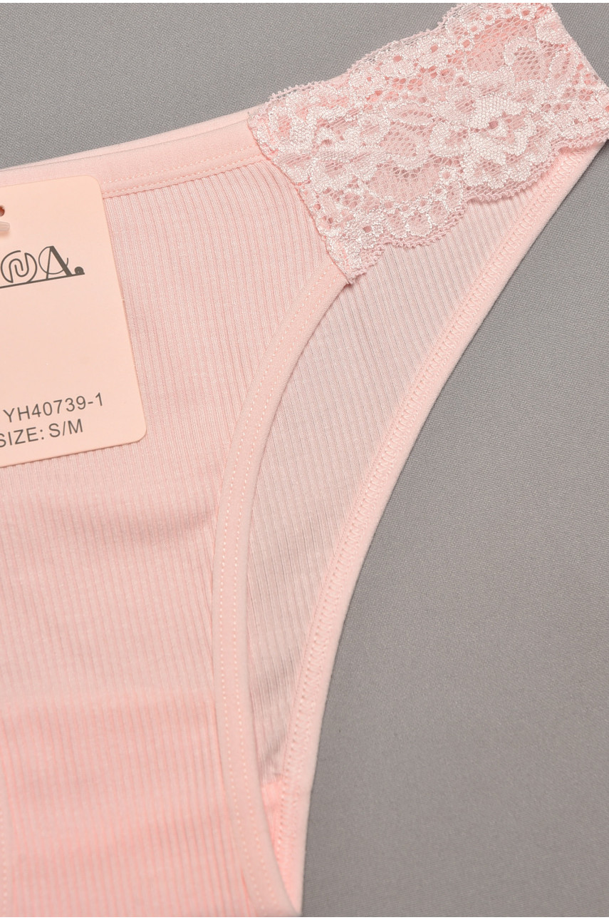 Трусы женские светло-розового цвета с гипюровыми вставками 40739-1 207856