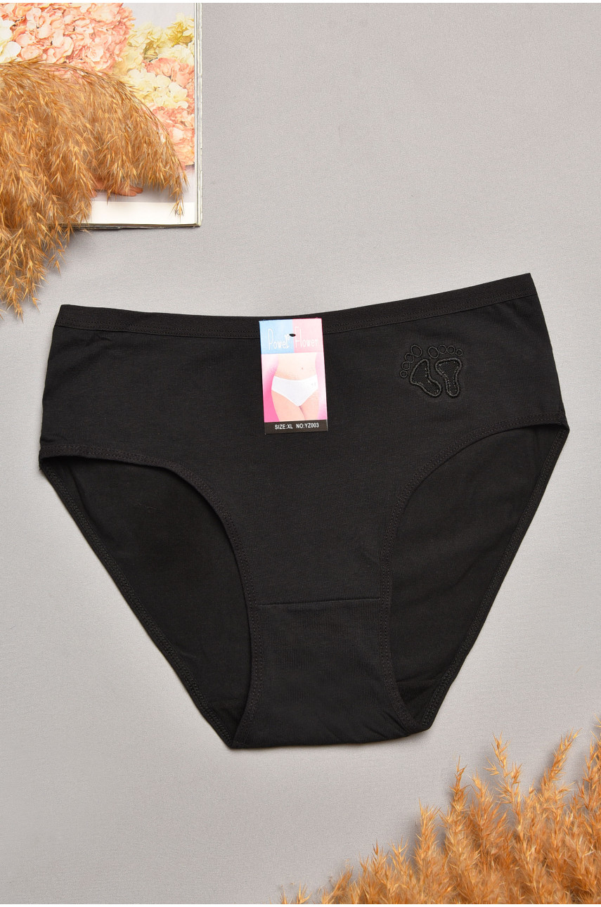 Трусы женские полубатальные чёрного цвета 003 207862