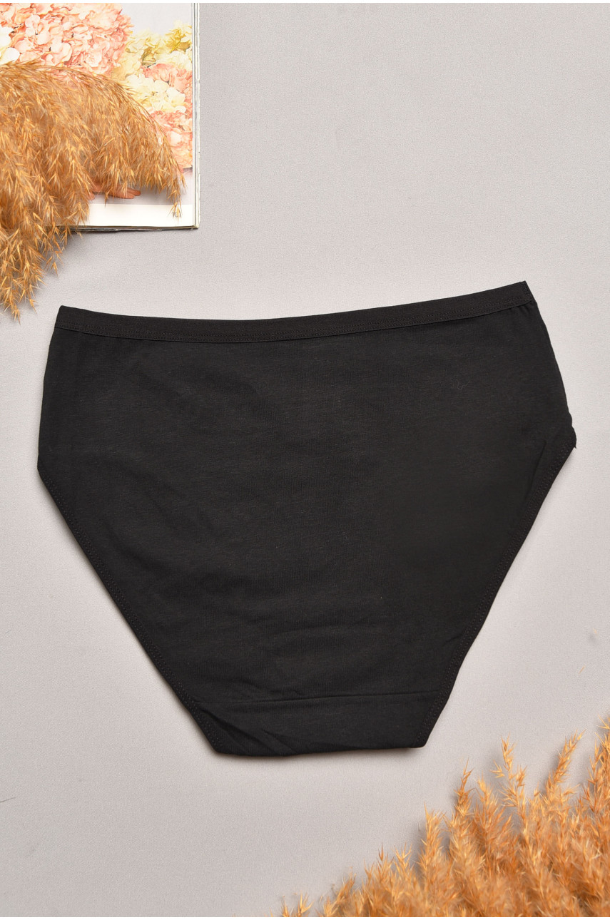 Трусы женские полубатальные чёрного цвета 003 207862