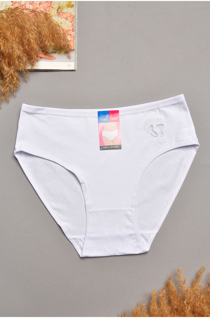 Трусы женские полубатальные белого цвета 003 207863