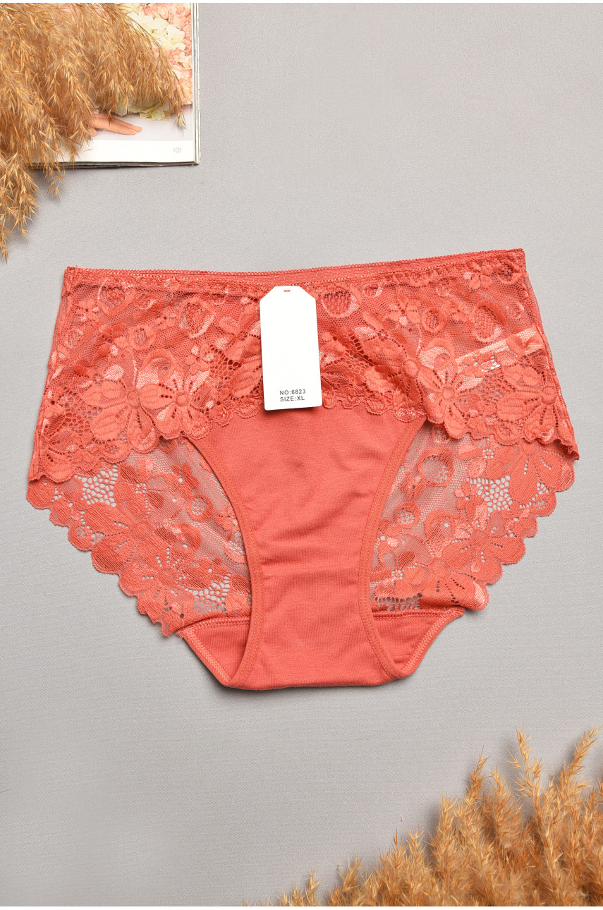 Трусы женские полубатальные терракотового цвета 6823 207865