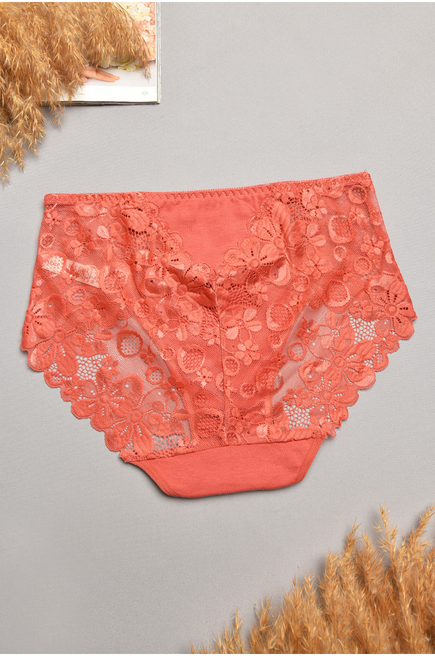 Трусы женские полубатальные терракотового цвета 6823 207865