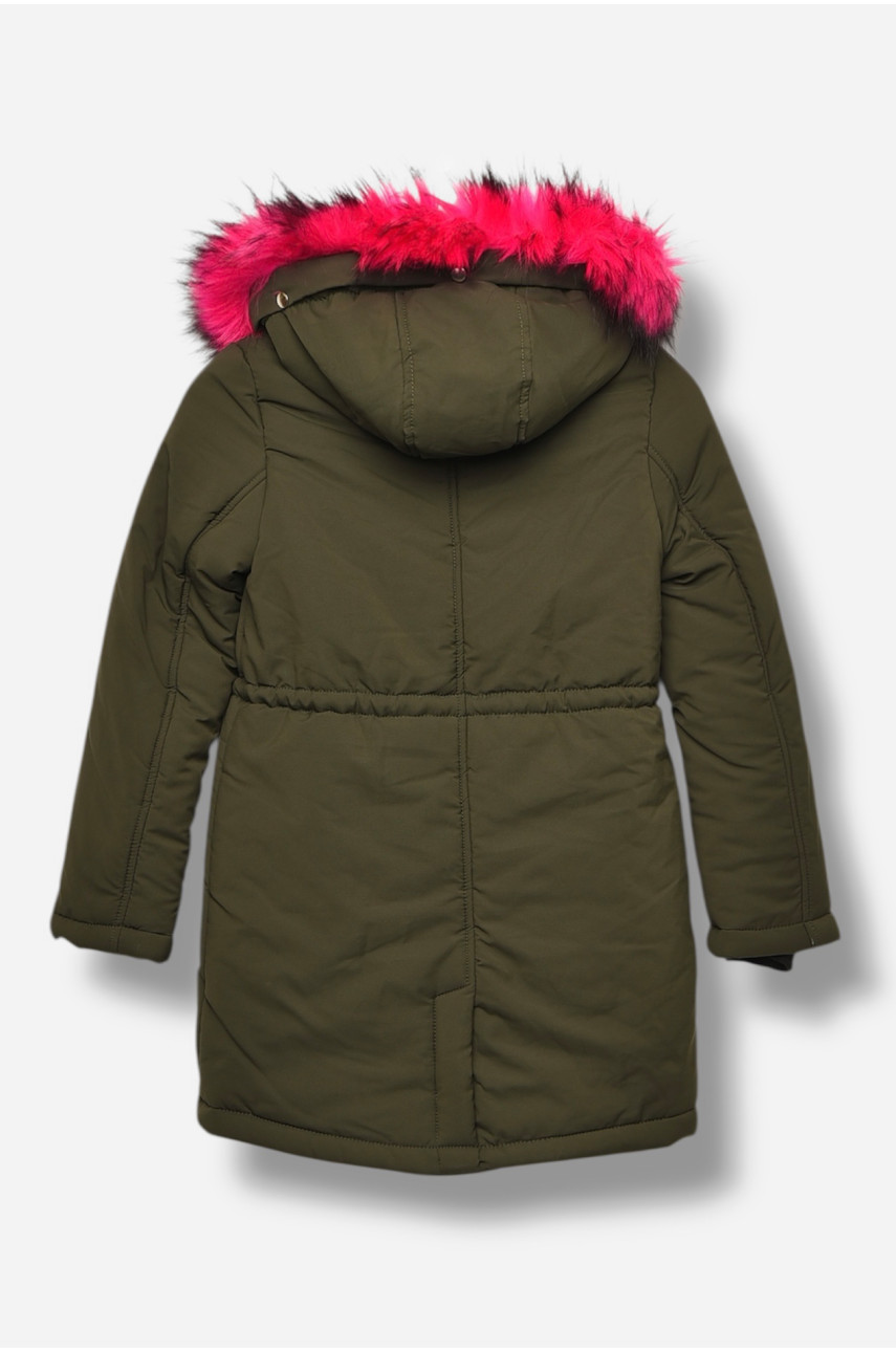 Куртка детская для девочки еврозима цвета хаки 98008 207868