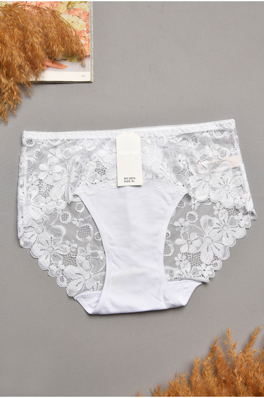 Трусы женские полубатальные белого цвета 6823 207869