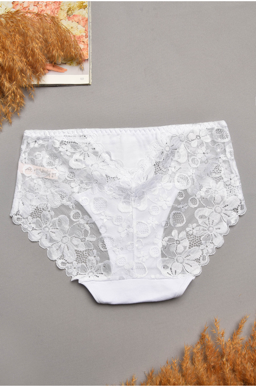 Трусы женские полубатальные белого цвета 6823 207869