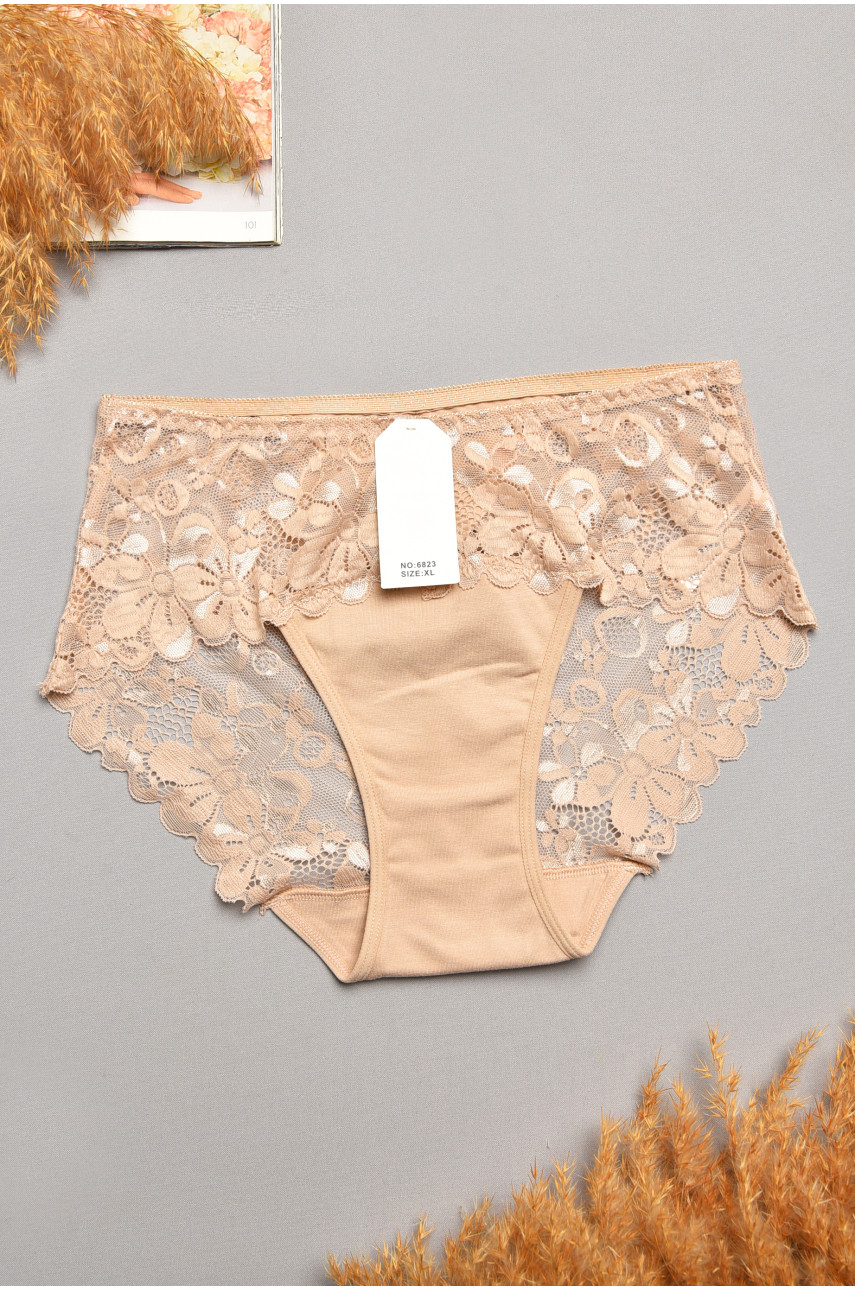 Трусы женские полубатальные бежевого цвета 6823 207871