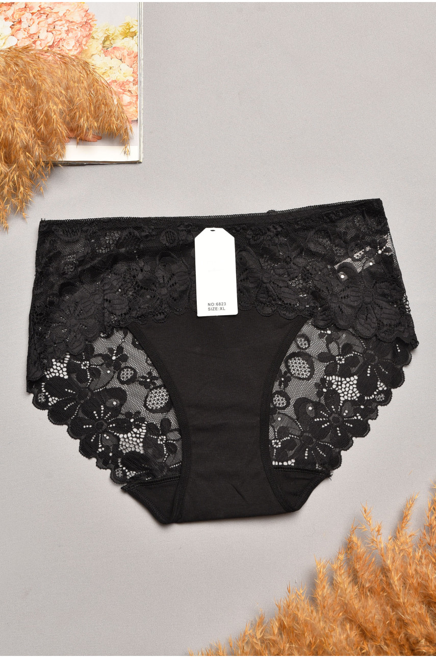 Трусы женские полубатальные черного цвета 6823 207872