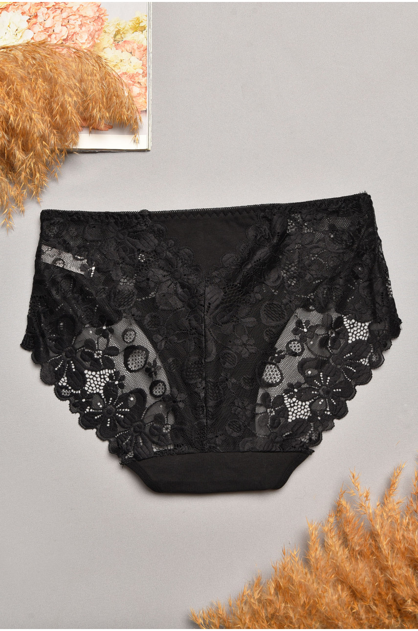 Трусы женские полубатальные черного цвета 6823 207872