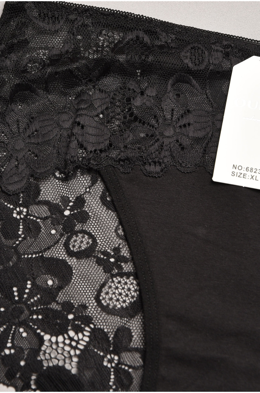 Трусы женские полубатальные черного цвета 6823 207872