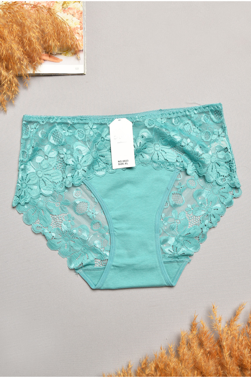 Трусы женские полубатальные зеленого цвета 6823 207873